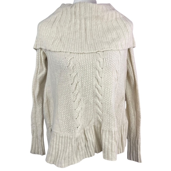Smartwool Merino Off Shoulder Sweater S Cable knit cream beige chunky - Picture 1 of 12